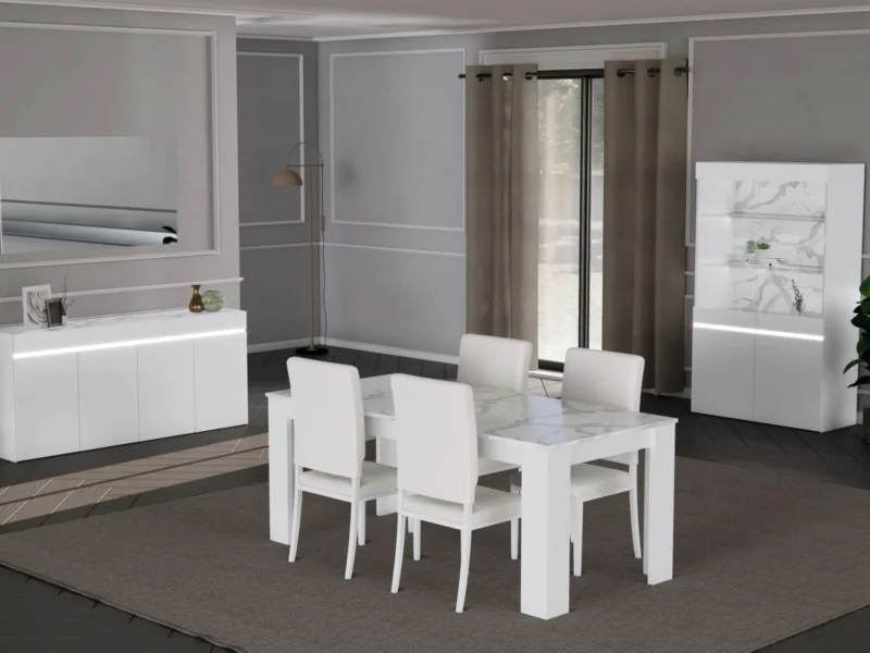Wohnzimmer „Easy“ II (1 Vitrine, 1 Kommode + 1 Esstisch)