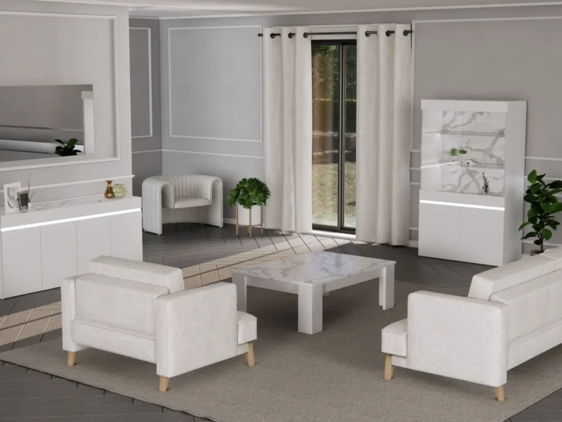 Wohnzimmer „Easy“ III (1 Vitrine, 1 Kommode + 1 Couchtisch)