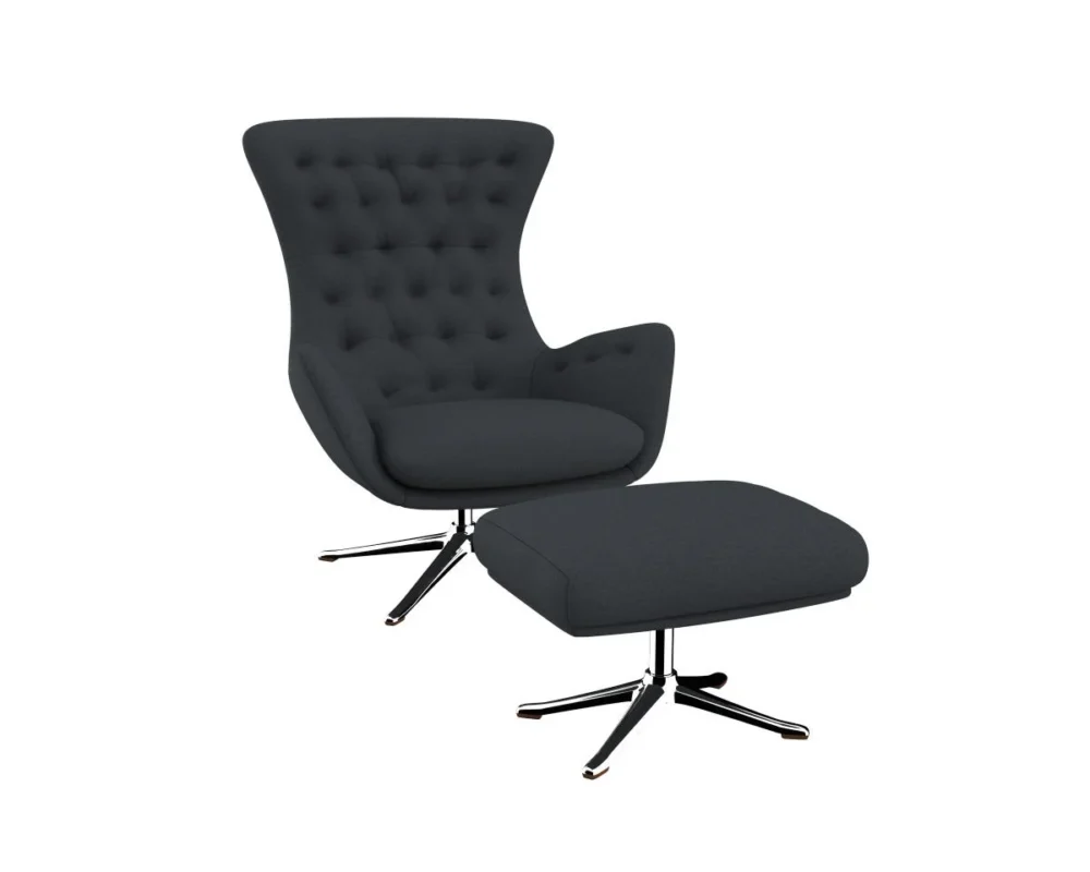 sini Designsessel mit silbernen Beinen – Bild 3