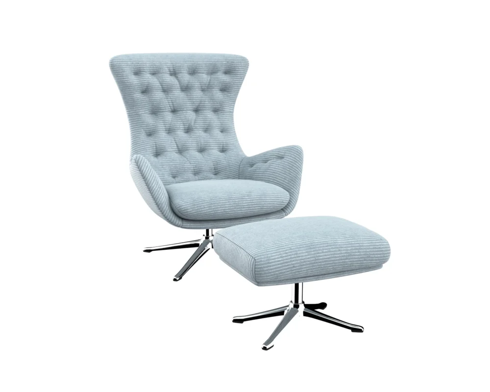 sini Designsessel mit silbernen Beinen