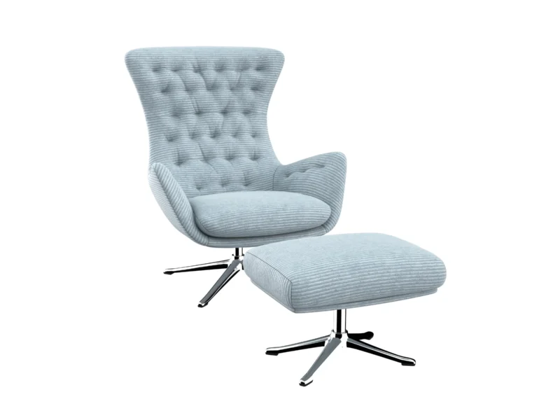 sini Designsessel mit silbernen Beinen