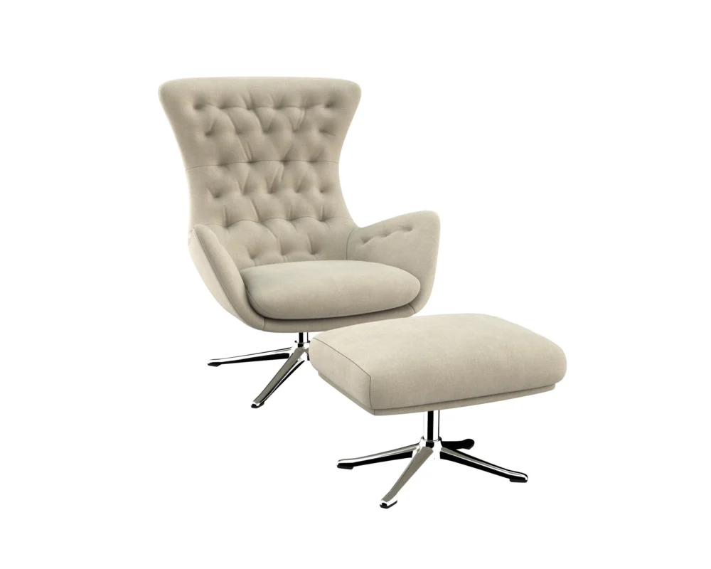sini Designsessel mit silbernen Beinen – Bild 2